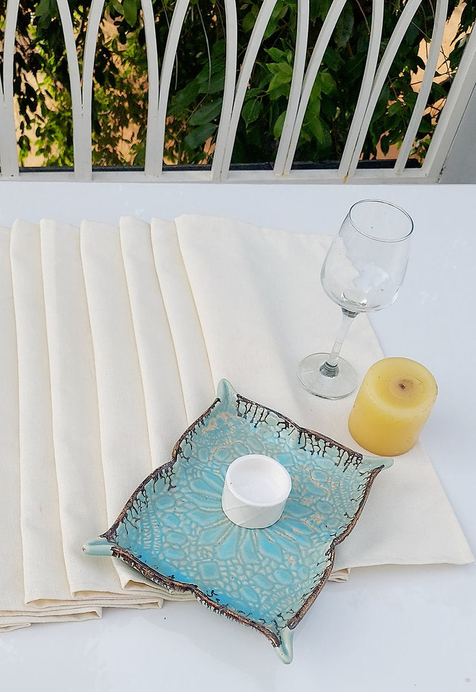 Natural Linen Table Runner | Off-White | Textured Weave | 92-305cm