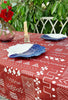 Red Geometric Print Tablecloth | GOTS Certified Organic Cotton | Various Sizes-1