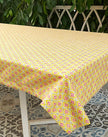 Yellow Floral Print Tablecloth | GOTS Certified Organic Cotton | Various Sizes