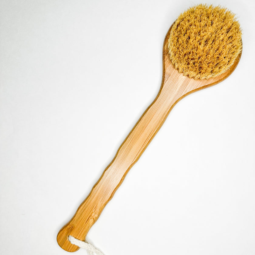 Long Handle Bamboo Dry Body Brush | Natural Sisal Bristles-0