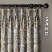 Organic Linen Paisley Pinch Pleat Curtains | Made to Measure | 5 Colours | Blackout Option Available