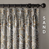 Organic Linen Paisley Pinch Pleat Curtains | Made to Measure | 5 Colours | Blackout Option Available