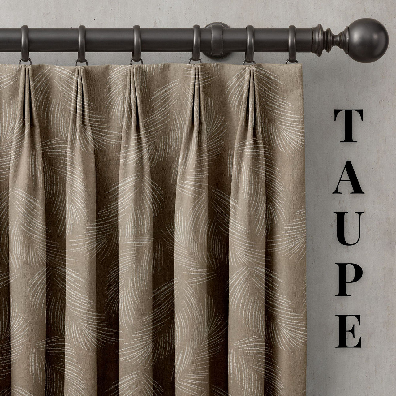 Feather Pattern Cotton Linen Curtains | Pinch & Euro Pleats | Standard & Made to Measure | Blackout or Light Filtering Liner