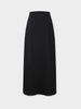 Wool Blend Slip Skirt-Black-2