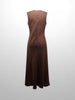 Linen A-Line Slip Dress-Brown
