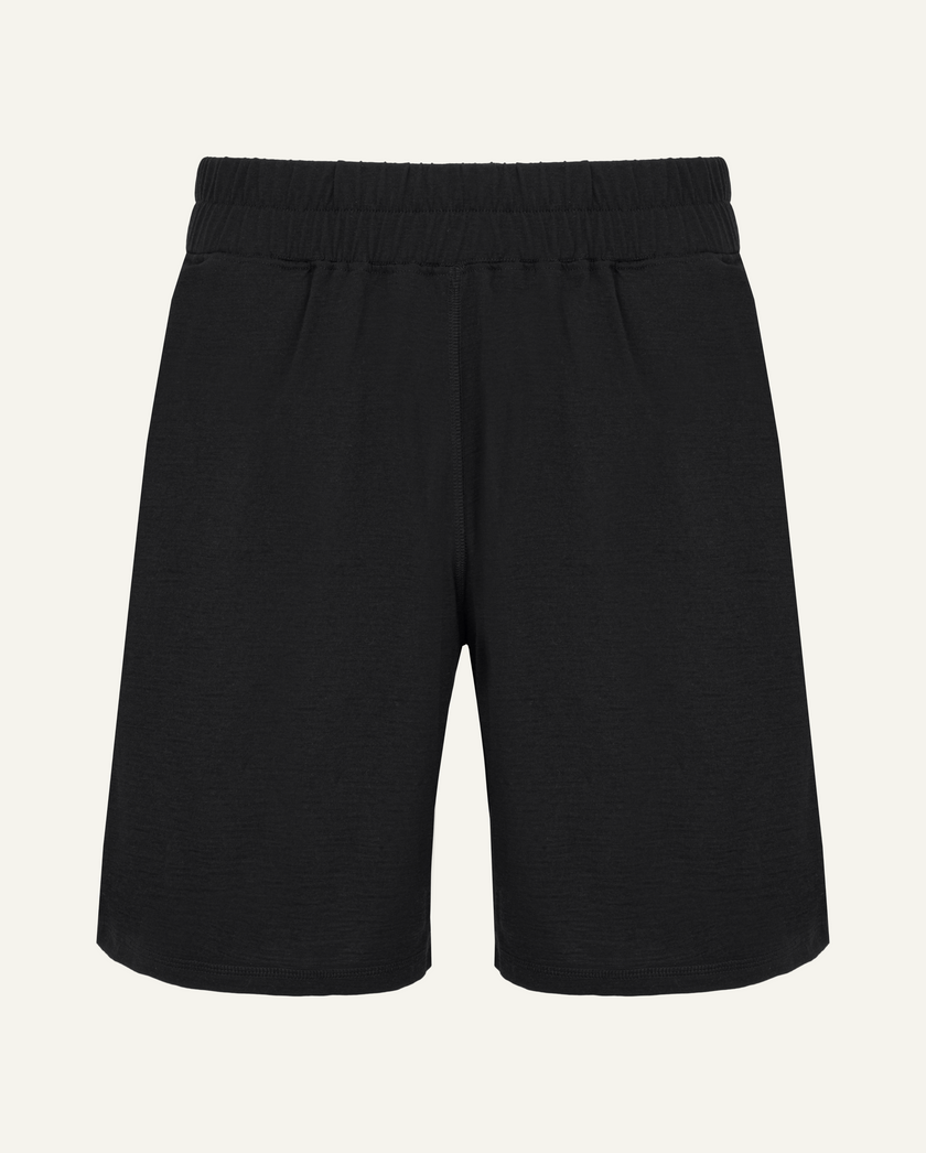 Men's Merino Wool Sports Shorts - Black-0