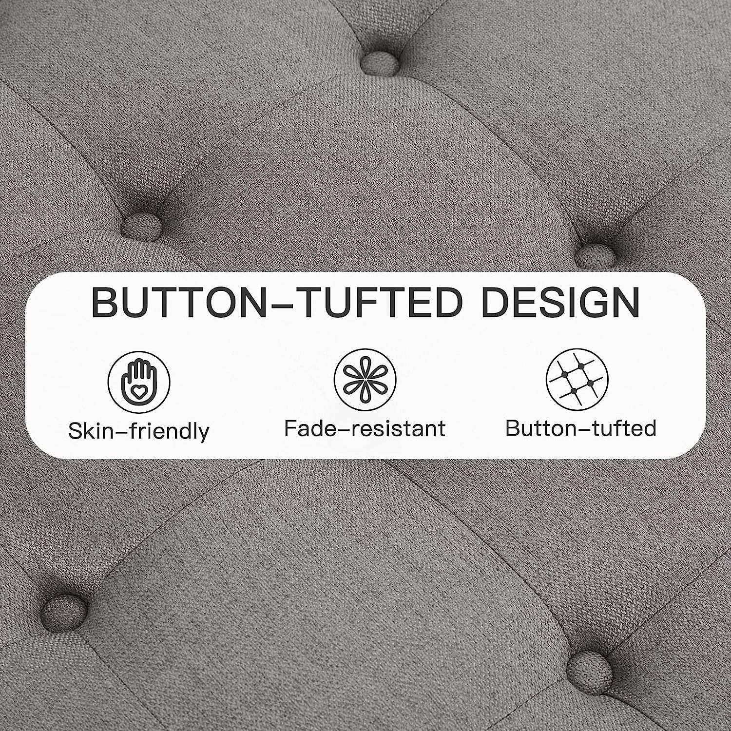 Grey Tufted Ottoman with Storage for Living Room-3