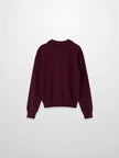 Wool Blend Collared Cardigan-Burgundy-1