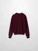 Wool Blend Collared Cardigan-Burgundy-1