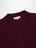 Wool Blend Collared Cardigan-Burgundy-2