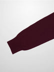 Wool Blend Collared Cardigan-Burgundy-4