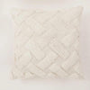 Handmade White Tufted Cotton Cushion Cover 16x16 inches (40x40 cm) - UK Organic Habitat-1