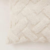 Handmade White Tufted Cotton Cushion Cover 16x16 inches (40x40 cm) - UK Organic Habitat-2