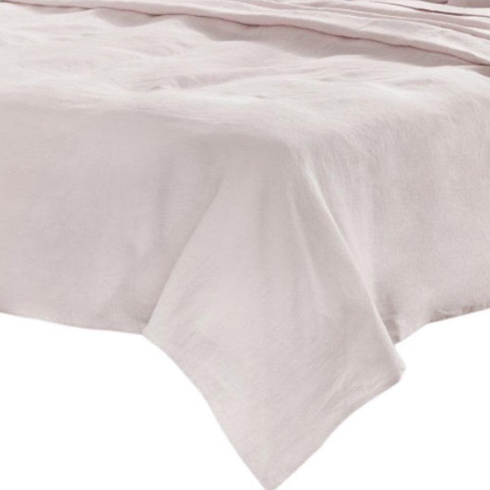 Four Piece Champagne Pink Linen Sheet Set-5