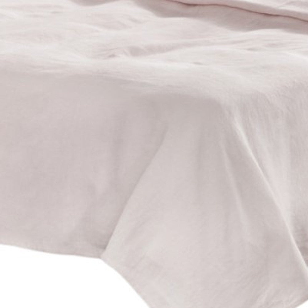 Four Piece Light Pink Linen Sheet Set-4
