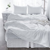 Four Piece White Linen Twin Sheet Set-2