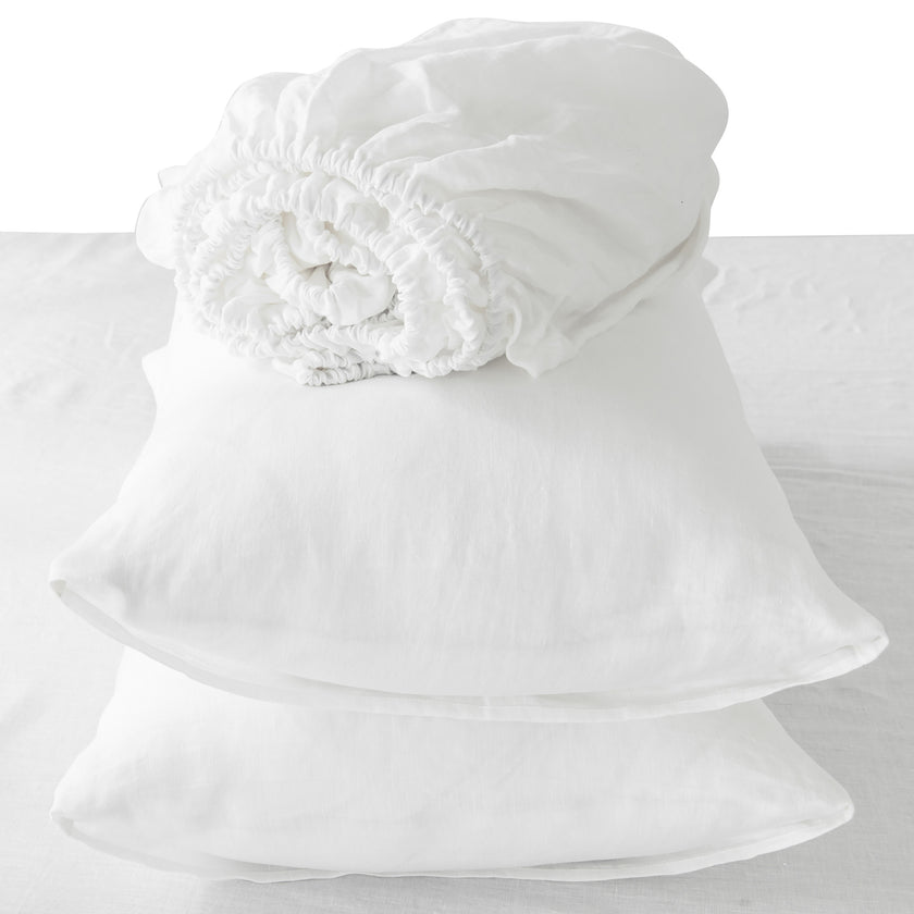 Four Piece Ivory Linen Sheet Set-6