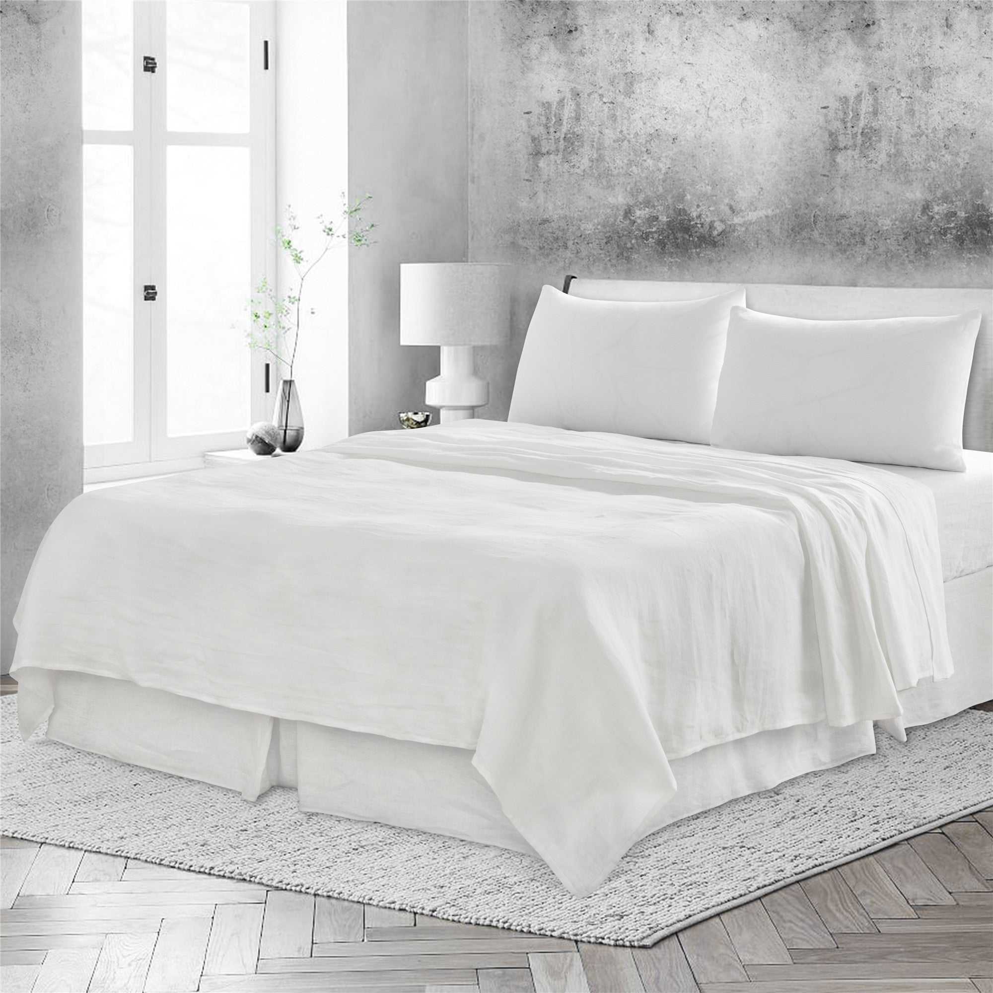 Four Piece Ivory Linen Sheet Set-7