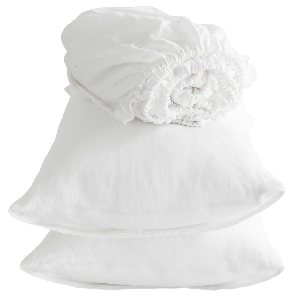 Four Piece Ivory Linen Sheet Set