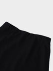 Wool Blend Slip Skirt-Black-3