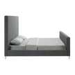 Gray Solid Wood King Upholstered Linen Bed-6