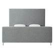 Gray Solid Wood King Upholstered Linen Bed-2