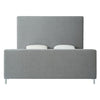 Gray Solid Wood King Upholstered Linen Bed-2