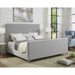 Gray Solid Wood King Upholstered Linen Bed-8