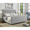 Gray Solid Wood King Upholstered Linen Bed-8