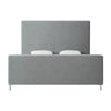 Gray Solid Wood King Upholstered Linen Bed-3