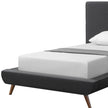 Charcoal Solid Wood Twin Upholstered Linen Bed-8