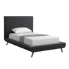 Charcoal Solid Wood Twin Upholstered Linen Bed-5