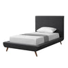 Charcoal Solid Wood Twin Upholstered Linen Bed-2