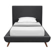 Charcoal Solid Wood Twin Upholstered Linen Bed-3