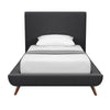 Charcoal Solid Wood Twin Upholstered Linen Bed-3