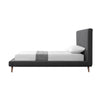 Charcoal Solid Wood Twin Upholstered Linen Bed-1