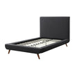 Charcoal Solid Wood Twin Upholstered Linen Bed-4