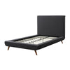 Charcoal Solid Wood Twin Upholstered Linen Bed-4