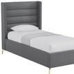 Gray Linen Upholstered Full Bed Frame-7