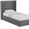 Gray Linen Upholstered Full Bed Frame-7