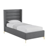 Gray Linen Upholstered Full Bed Frame-1