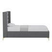 Gray Linen Upholstered Full Bed Frame-2