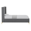Gray Linen Upholstered Full Bed Frame-2
