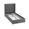 Gray Linen Upholstered Full Bed Frame-3