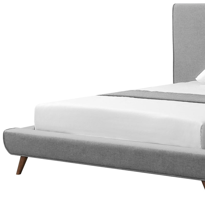 Gray Solid Wood Full Upholstered Linen Bed-8