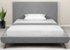 Gray Solid Wood Full Upholstered Linen Bed-0