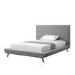 Gray Solid Wood Full Upholstered Linen Bed-2