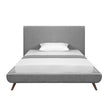 Gray Solid Wood Full Upholstered Linen Bed-3