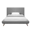 Gray Solid Wood Full Upholstered Linen Bed-3