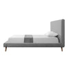 Gray Solid Wood Full Upholstered Linen Bed-1